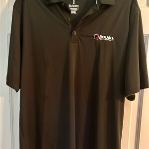 Men's Roush Black Polo Shirt - Large